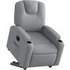 Elektrické zvedací polohovací křeslo textil [3204392] (Barva Světle šedá)