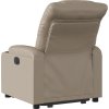 Elektrické zvedací polohovací křeslo umělá kůže [3206619] (Barva Cappuccino)