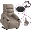 Elektrické zvedací polohovací křeslo umělá kůže [3206619] (Barva Cappuccino)