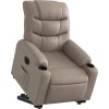Elektrické zvedací polohovací křeslo umělá kůže [3206619] (Barva Cappuccino)