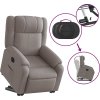 Elektrické zvedací polohovací křeslo textil [3205226] (Barva Světle šedá)
