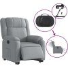Elektrické zvedací polohovací křeslo textil [3205226] (Barva Světle šedá)