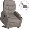 Elektrické zvedací polohovací křeslo textil [3204620] (Barva Světle šedá)