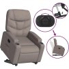 Elektrické zvedací polohovací křeslo textil [3204620] (Barva Světle šedá)