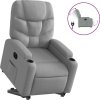 Elektrické zvedací polohovací křeslo textil [3204620] (Barva Světle šedá)