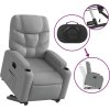 Elektrické zvedací polohovací křeslo textil [3204620] (Barva Světle šedá)