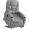 Elektrické zvedací polohovací křeslo textil [3204620] (Barva Světle šedá)