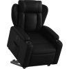 Elektrické zvedací polohovací křeslo umělá kůže [3204558] (Barva Černá)
