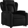 Elektrické zvedací polohovací křeslo umělá kůže [3204558] (Barva Černá)