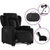 Elektrické zvedací polohovací křeslo umělá kůže [3204558] (Barva Černá)