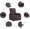 Zvedací polohovací křeslo textil [3204828] (Barva Hnědá)