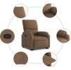 Zvedací polohovací křeslo textil [3204828] (Barva Hnědá)