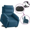Elektrické zvedací polohovací křeslo samet [3205115] (Barva Tmavě šedá)