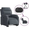 Elektrické zvedací polohovací křeslo samet [3205115] (Barva Tmavě šedá)