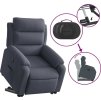 Elektrické zvedací polohovací křeslo samet [3205115] (Barva Tmavě šedá)