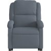 Zvedací polohovací křeslo samet [3204301] (Barva Tmavě šedá)