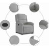 Zvedací polohovací křeslo samet [3204301] (Barva Tmavě šedá)