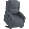 Zvedací polohovací křeslo samet [3204301] (Barva Tmavě šedá)