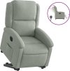 Elektrické zvedací polohovací křeslo samet [3204322] (Barva Světle šedá)