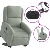 Elektrické zvedací polohovací křeslo samet [3204322] (Barva Světle šedá)