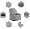 Elektrické zvedací polohovací křeslo samet [3204322] (Barva Světle šedá)