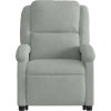 Elektrické zvedací polohovací křeslo samet [3204322] (Barva Světle šedá)
