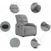 Zvedací polohovací křeslo textil [3206645] (Barva Světle šedá)