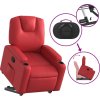 Zvedací polohovací křeslo umělá kůže [3204435] (Barva Červená)