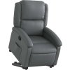 Zvedací polohovací křeslo umělá kůže [3204229] (Barva Šedá)