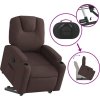 Zvedací polohovací křeslo textil [3204373] (Barva Tmavě hnědá)