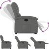 Zvedací polohovací křeslo textil [3204164] (Barva Světle šedá)