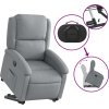 Zvedací polohovací křeslo textil [3204164] (Barva Světle šedá)
