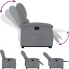 Zvedací polohovací křeslo textil [3204164] (Barva Světle šedá)