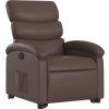 Zvedací polohovací křeslo umělá kůže [3204042] (Barva Hnědá)