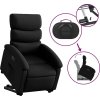 Elektrické zvedací polohovací křeslo umělá kůže [3204054] (Barva Černá)
