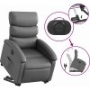 Elektrické zvedací polohovací křeslo umělá kůže [3204054] (Barva Černá)