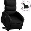 Elektrické zvedací polohovací křeslo umělá kůže [3204054] (Barva Černá)
