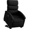 Elektrické zvedací polohovací křeslo umělá kůže [3204054] (Barva Černá)