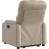 Zvedací polohovací křeslo umělá kůže [3204773] (Barva Krémová)