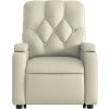 Zvedací polohovací křeslo umělá kůže [3204773] (Barva Krémová)