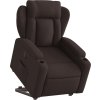 Elektrické zvedací polohovací křeslo textil [3204511] (Barva Tmavě hnědá)