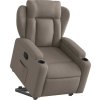 Zvedací polohovací křeslo textil [3204482] (Barva Světle šedá)