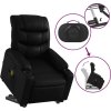 Zvedací masážní polohovací křeslo umělá kůže [3206606] (Barva Černá)