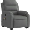 Zvedací masážní polohovací křeslo textil [3204993] (Barva Tmavě šedá)