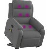 Zvedací masážní polohovací křeslo textil [3204993] (Barva Tmavě šedá)