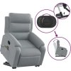 Zvedací masážní polohovací křeslo textil [3204993] (Barva Tmavě šedá)