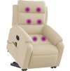 Elektrické zvedací masážní polohovací křeslo textil [3205025] (Barva Krémová)