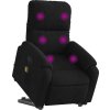 Zvedací masážní polohovací křeslo tkanina z mikrovlákna [3204939] (Barva Černá)