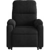 Zvedací masážní polohovací křeslo tkanina z mikrovlákna [3204939] (Barva Černá)