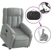 Zvedací masážní polohovací křeslo textil [3205328] (Barva Světle šedá)